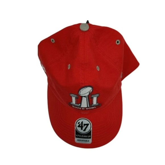 Super Bowl LI Hat Cap Strapback Red Patriots Falcons NFL Football 47' Brand NWT - Picture 6 of 9